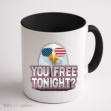Fourth 4th Of July Bald Eagle You Free Tonight Funny Gift Coffee Mug back