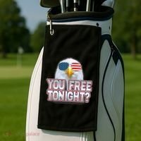 Fourth 4th Of July Bald Eagle You Free Tonight Funny Gift Golf Towel thumb 2