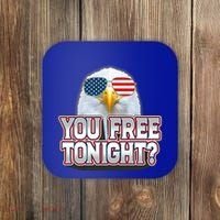Fourth 4th Of July Bald Eagle You Free Tonight Funny Gift Coaster thumb 0