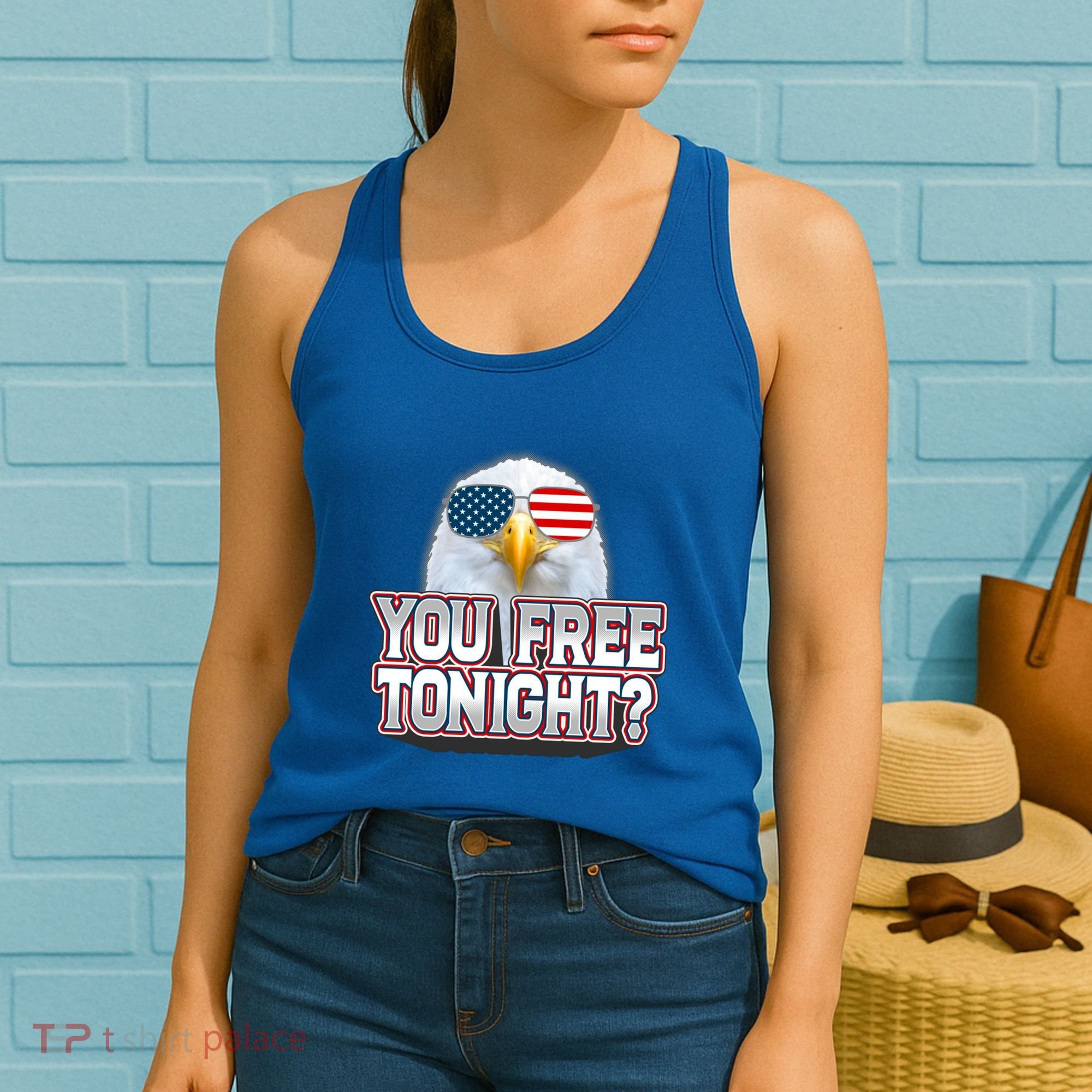 Fourth 4th Of July Bald Eagle You Free Tonight Funny Gift Women's Tank Top