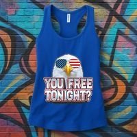 Fourth 4th Of July Bald Eagle You Free Tonight Funny Gift Women's Tank Top thumb 3