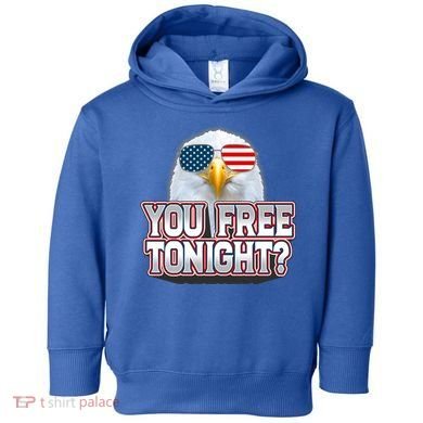 Fourth 4th Of July Bald Eagle You Free Tonight Funny Gift Toddler Hoodie