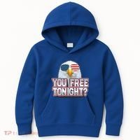 Fourth 4th Of July Bald Eagle You Free Tonight Funny Gift Kids Hoodie thumb 0