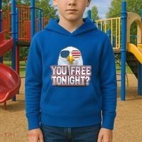 Fourth 4th Of July Bald Eagle You Free Tonight Funny Gift Kids Hoodie thumb 2