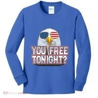 Fourth 4th Of July Bald Eagle You Free Tonight Funny Gift Kids Long Sleeve Shirt thumb 0