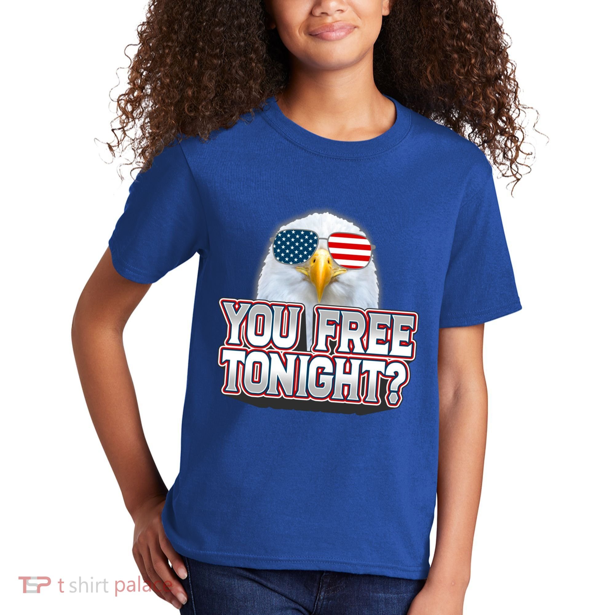 Fourth 4th Of July Bald Eagle You Free Tonight Funny Gift Kids T-Shirt