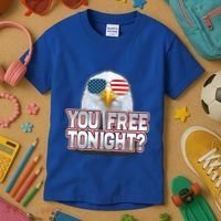 Fourth 4th Of July Bald Eagle You Free Tonight Funny Gift Kids T-Shirt thumb 3
