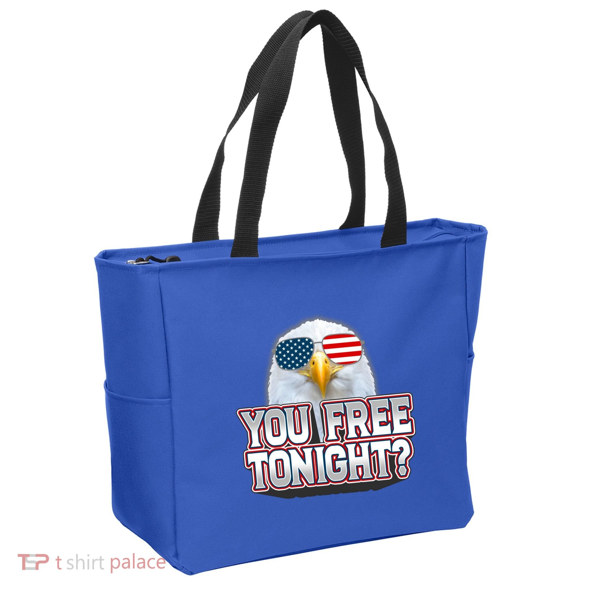Fourth 4th Of July Bald Eagle You Free Tonight Funny Gift Tote Bag
