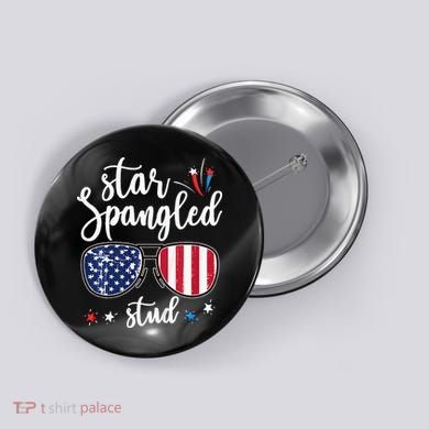 funny 4th of july star spangled student Button
