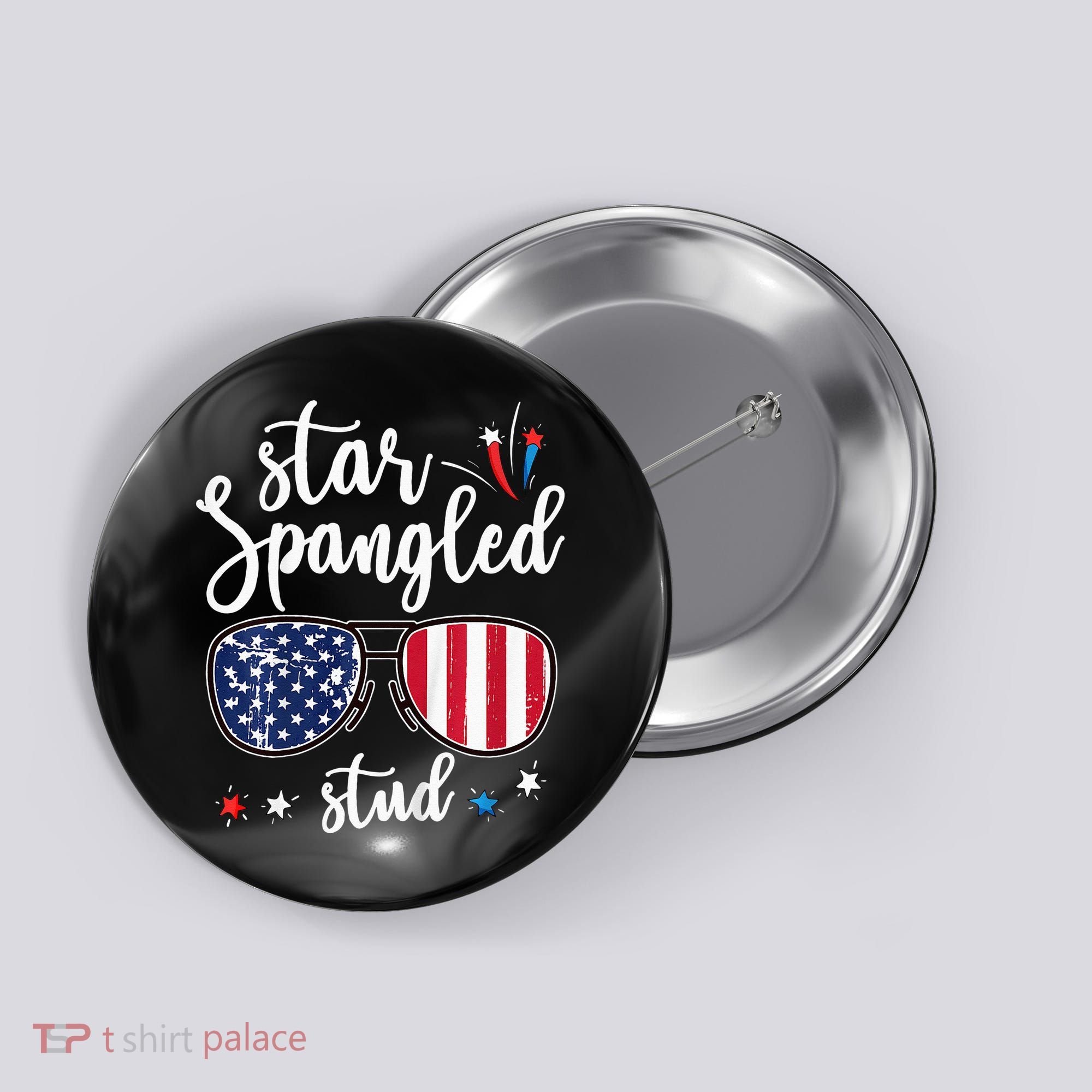 funny 4th of july star spangled student Button