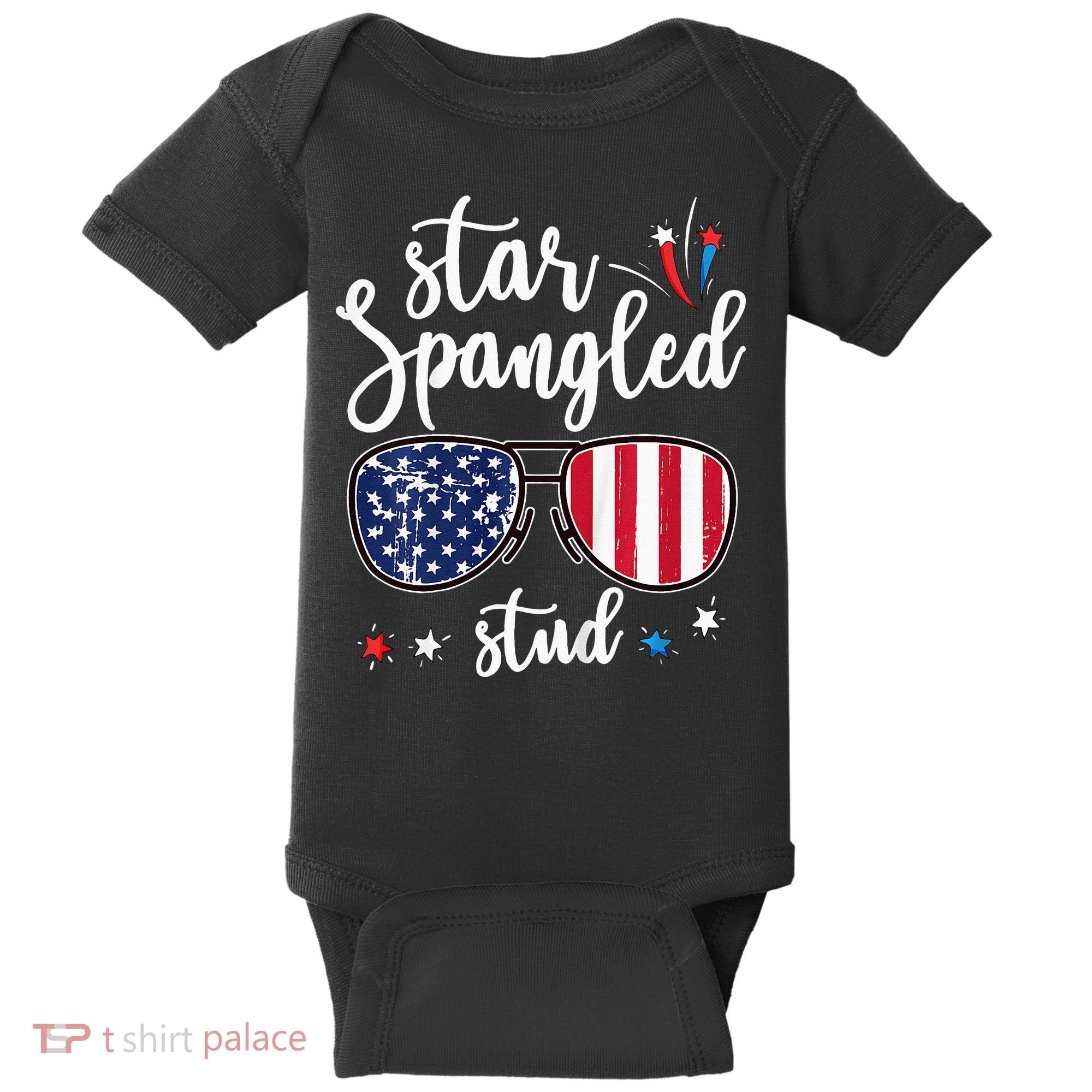 funny 4th of july star spangled student Baby Bodysuit