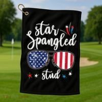 funny 4th of july star spangled student Golf Towel thumb 1
