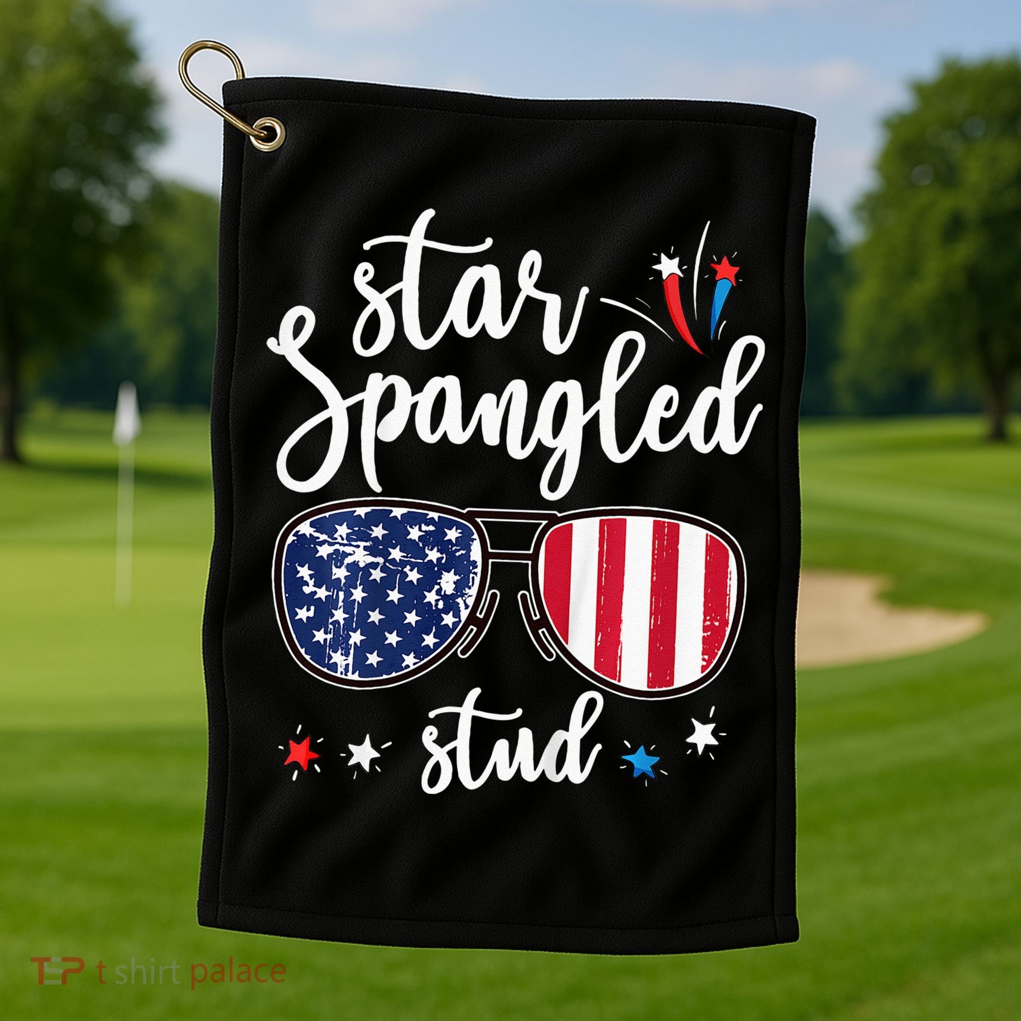 funny 4th of july star spangled student Golf Towel