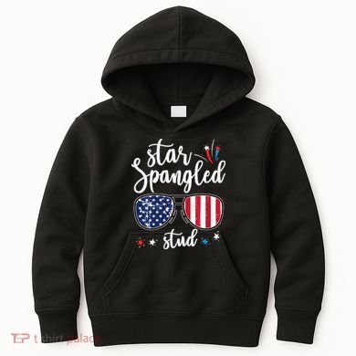 funny 4th of july star spangled student Kids Hoodie