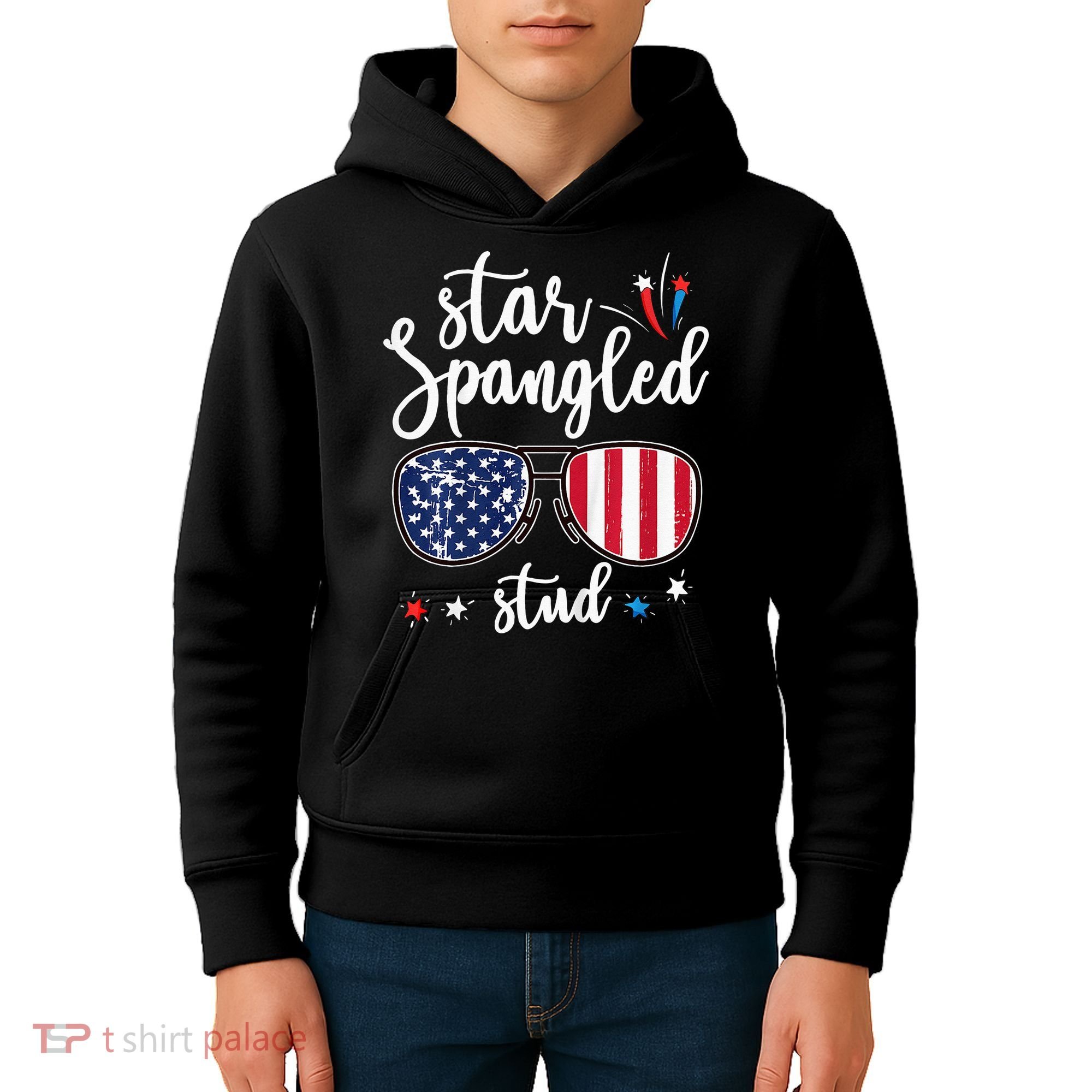 funny 4th of july star spangled student Kids Hoodie