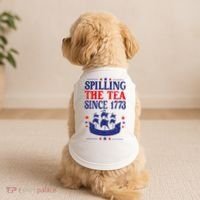 Fun 4th Of July Spilling The Tea Since 1773 Teacher Doggie Tank thumb 2