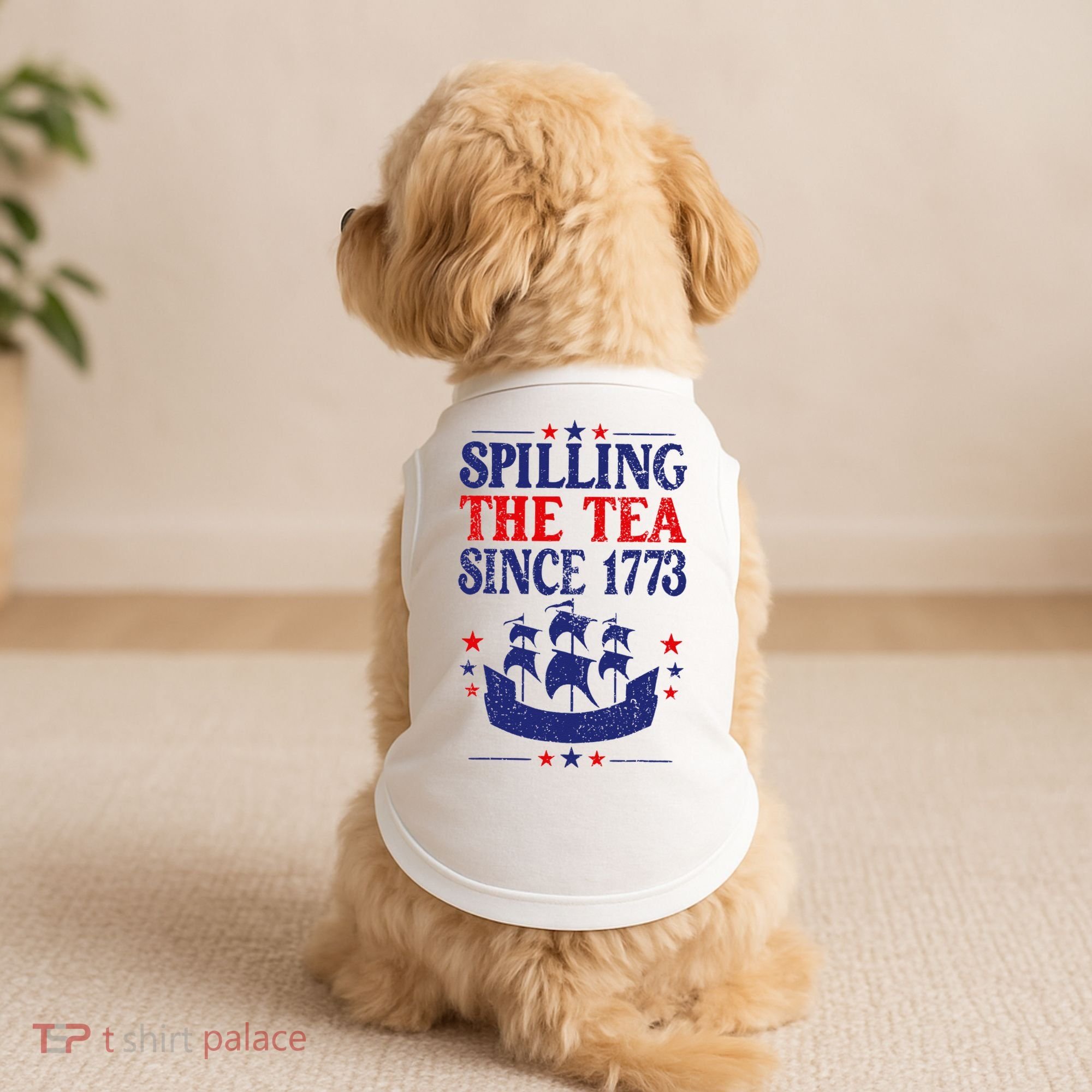 Fun 4th Of July Spilling The Tea Since 1773 Teacher Doggie Tank