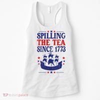 Fun 4th Of July Spilling The Tea Since 1773 Teacher Women's Tank Top thumb 0
