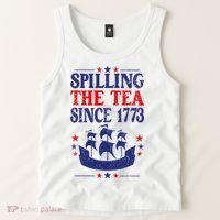 Fun 4th Of July Spilling The Tea Since 1773 Teacher Tank Top thumb 2