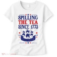 Fun 4th Of July Spilling The Tea Since 1773 Teacher Women's T-Shirt thumb 0