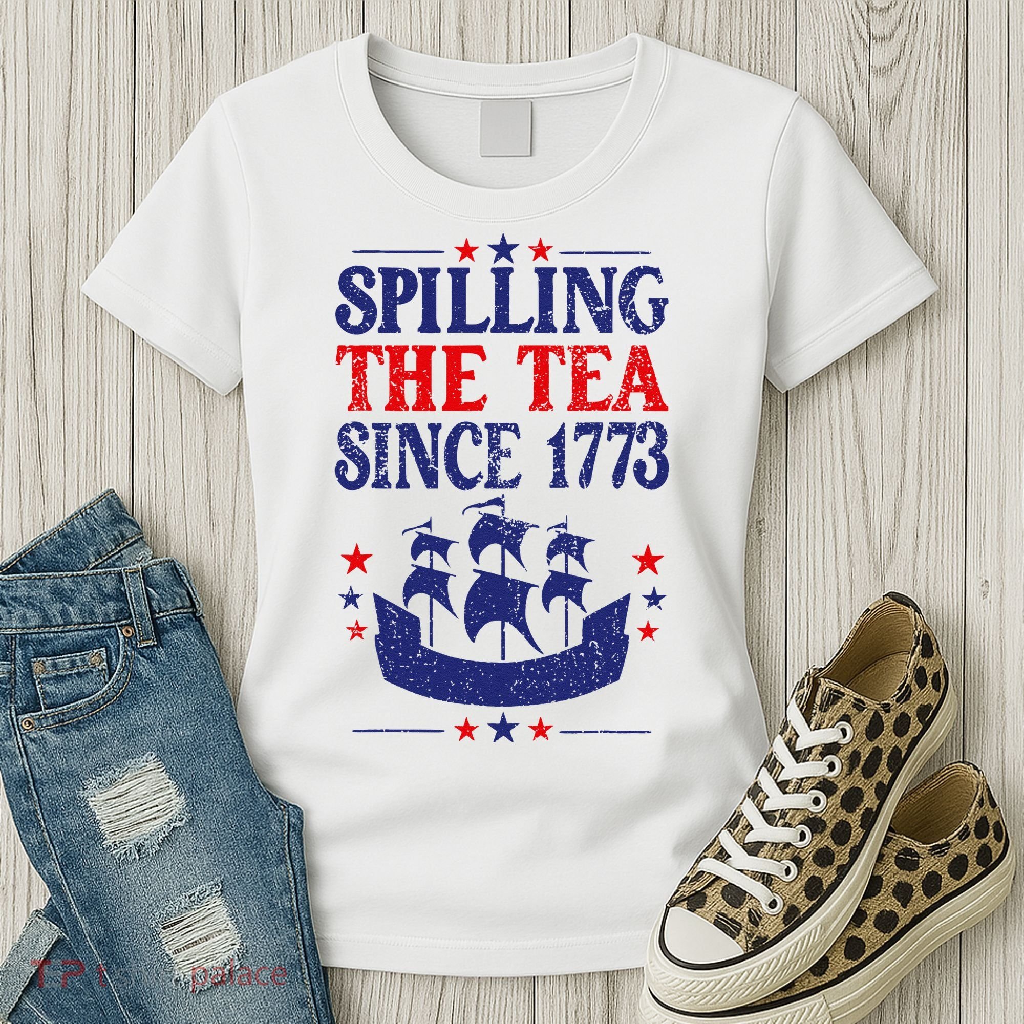 Fun 4th Of July Spilling The Tea Since 1773 Teacher Women's T-Shirt