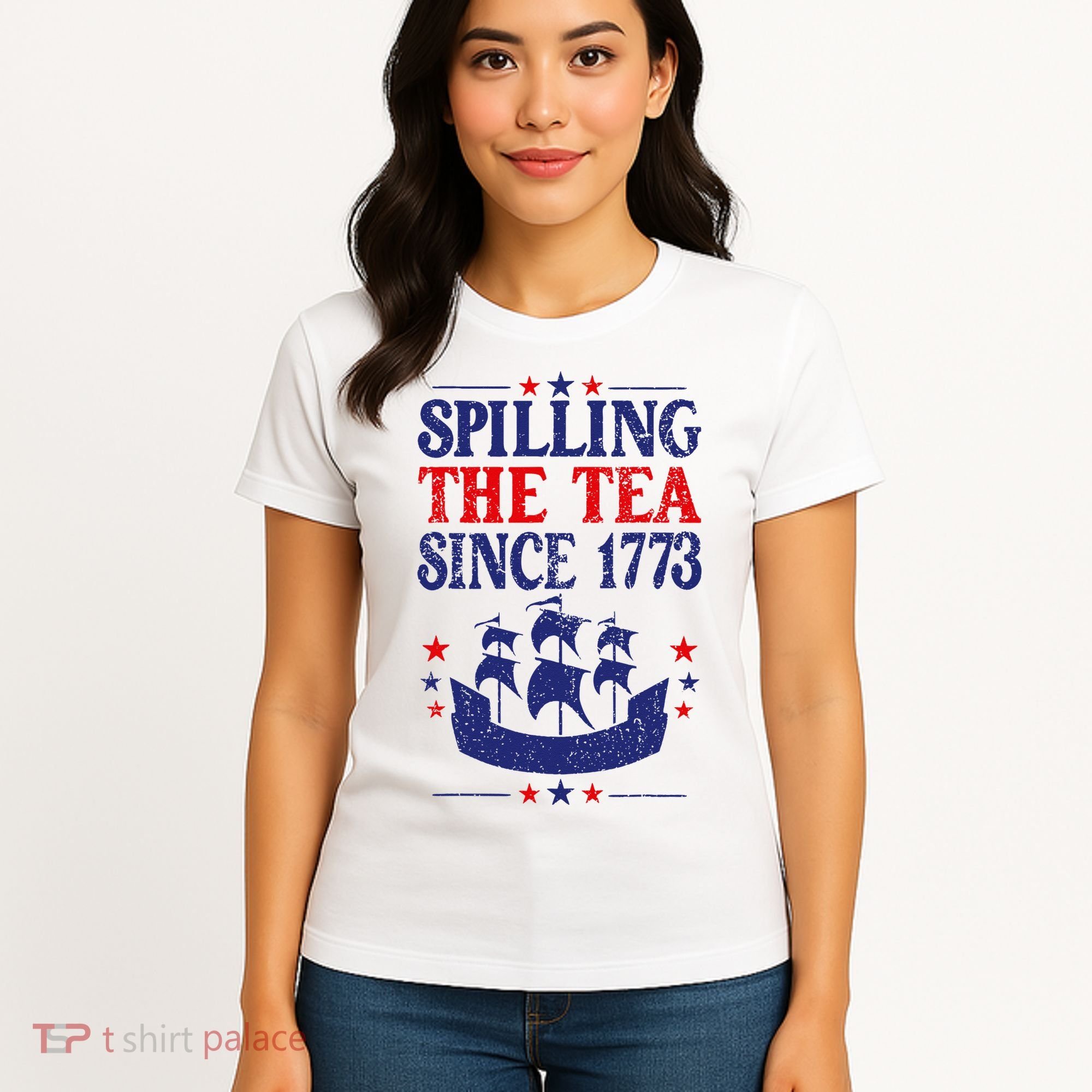Fun 4th Of July Spilling The Tea Since 1773 Teacher Women's T-Shirt