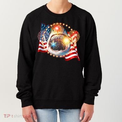 Fourth 4th Of July Fireworks Shark Women's Sweatshirt