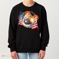 Fourth 4th Of July Fireworks Shark Women's Sweatshirt thumb 0