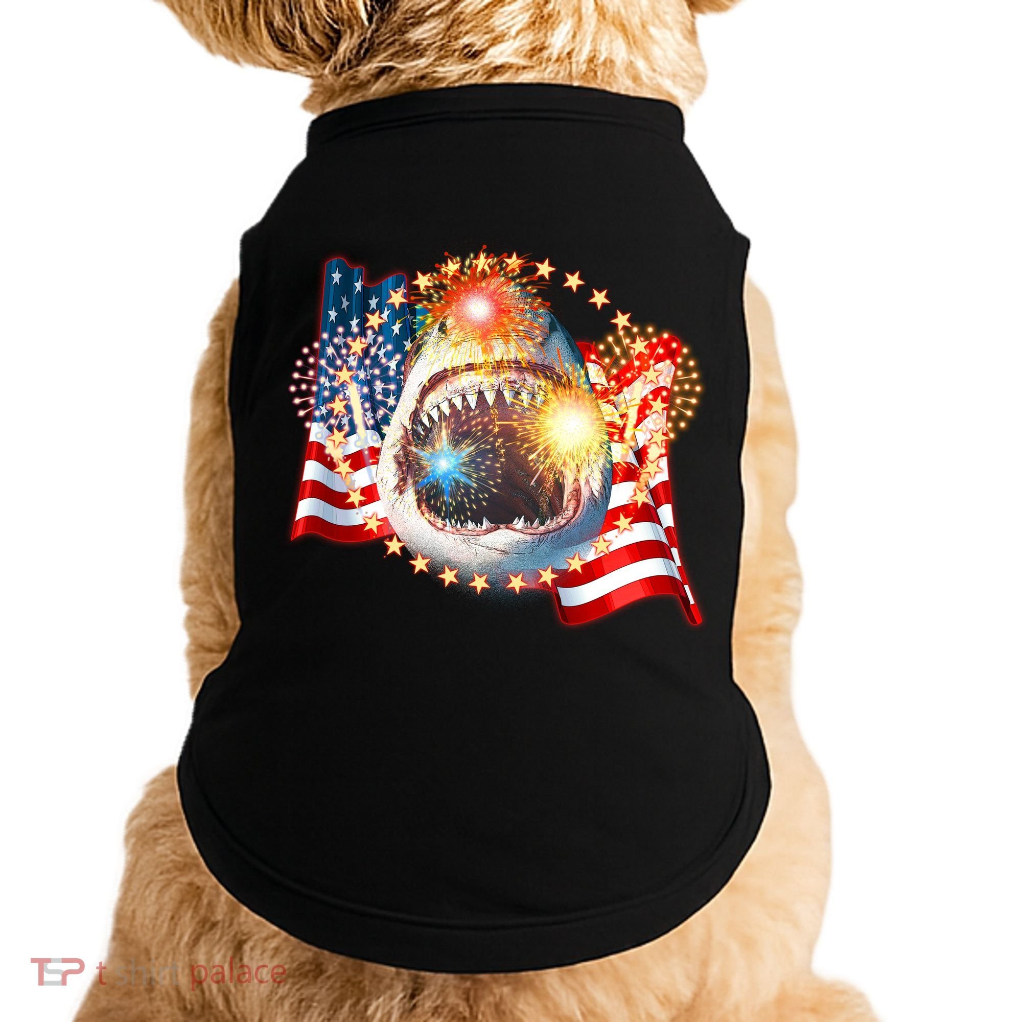 Fourth 4th Of July Fireworks Shark Doggie Tank
