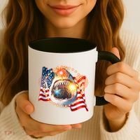 Fourth 4th Of July Fireworks Shark Coffee Mug thumb 3