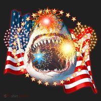 Fourth 4th Of July Fireworks Shark Beanie thumb 2