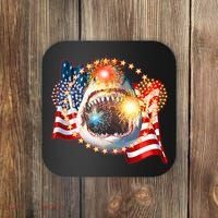 Fourth 4th Of July Fireworks Shark Coaster thumb 0