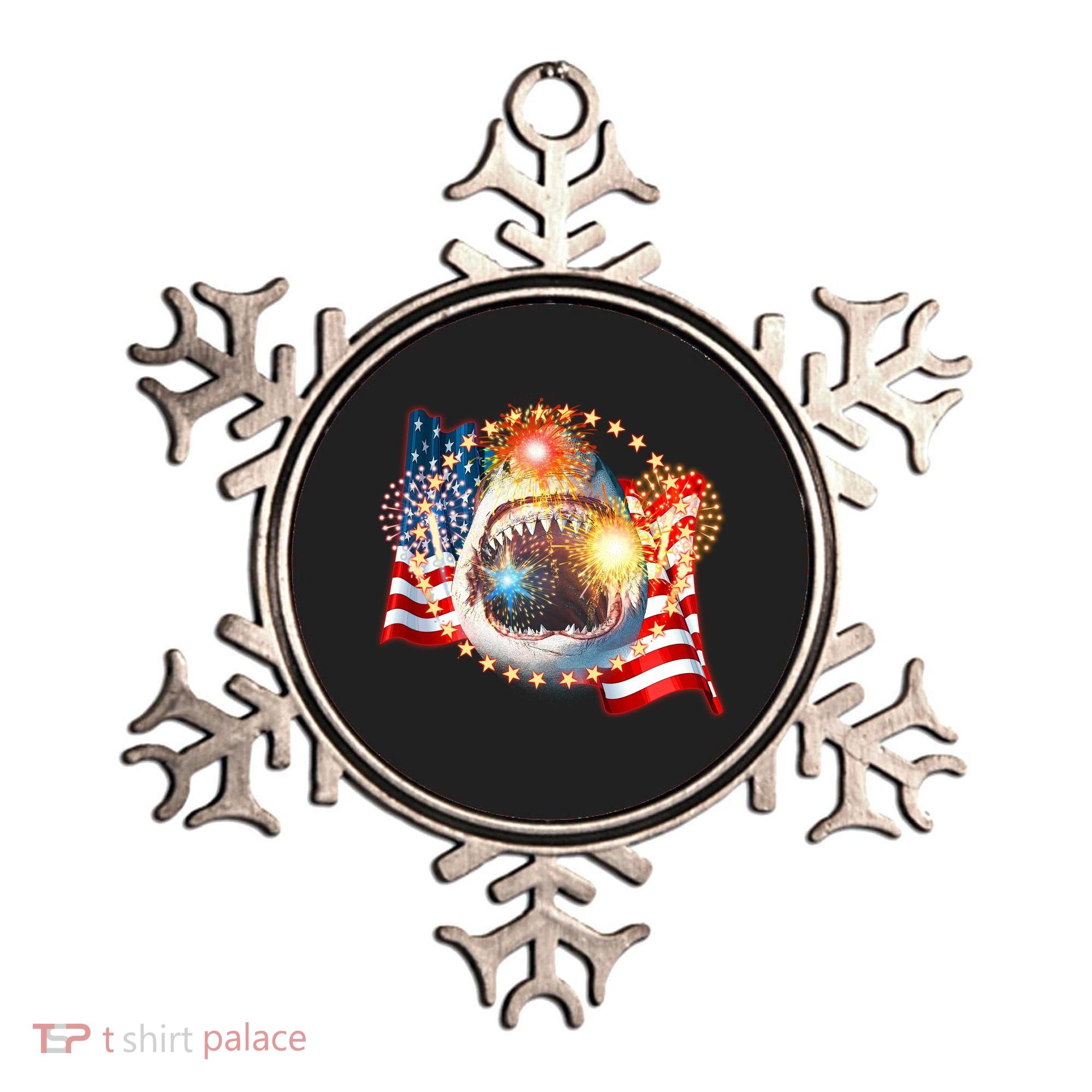 Fourth 4th Of July Fireworks Shark Ornament