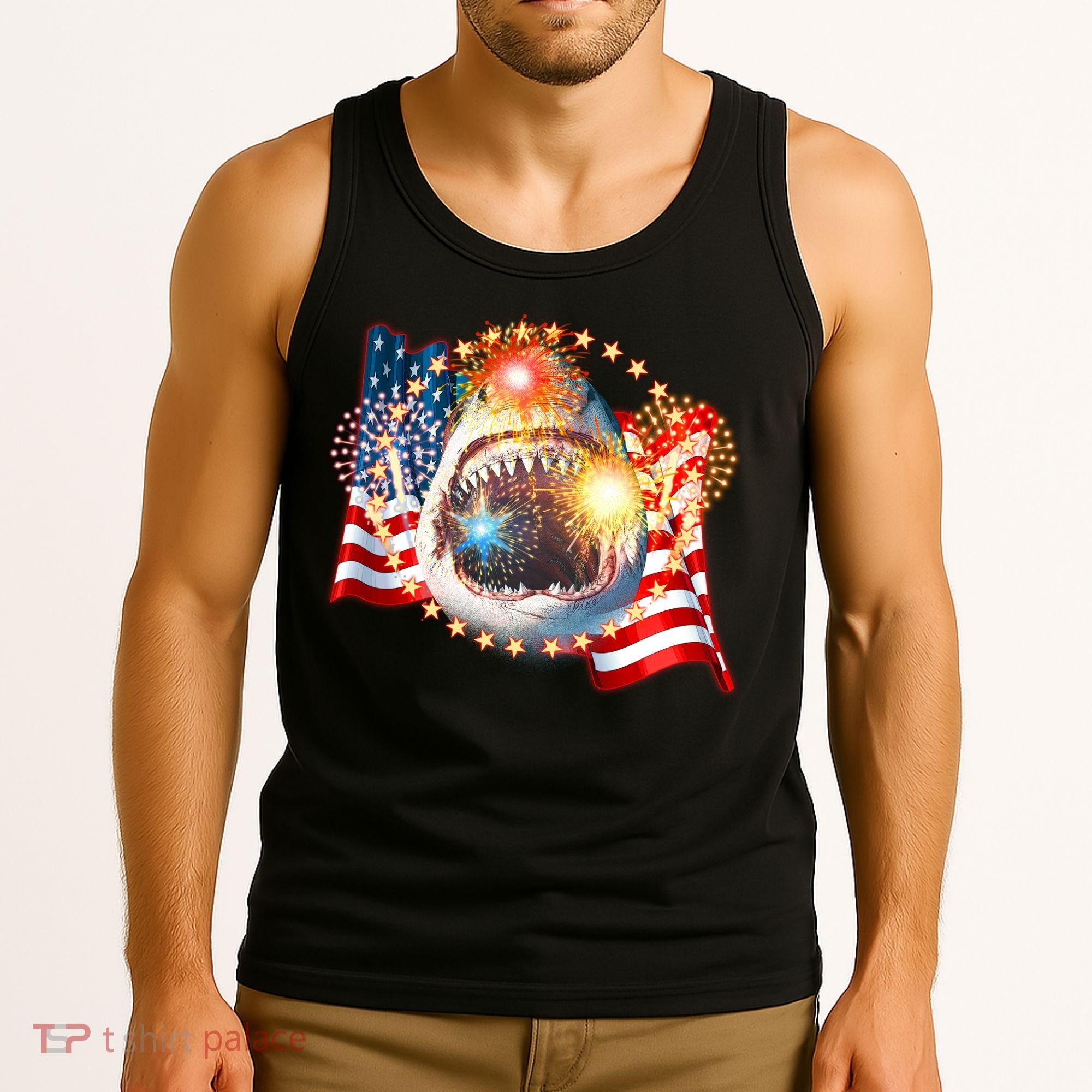 Fourth 4th Of July Fireworks Shark Tank Top
