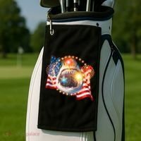 Fourth 4th Of July Fireworks Shark Golf Towel thumb 2