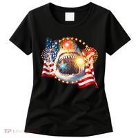 Fourth 4th Of July Fireworks Shark Women's T-Shirt thumb 0