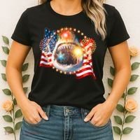 Fourth 4th Of July Fireworks Shark Women's T-Shirt thumb 2