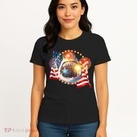 Fourth 4th Of July Fireworks Shark Women's T-Shirt thumb 4
