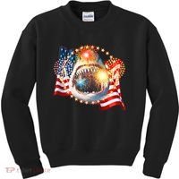 Fourth 4th Of July Fireworks Shark Kids Sweatshirt thumb 0