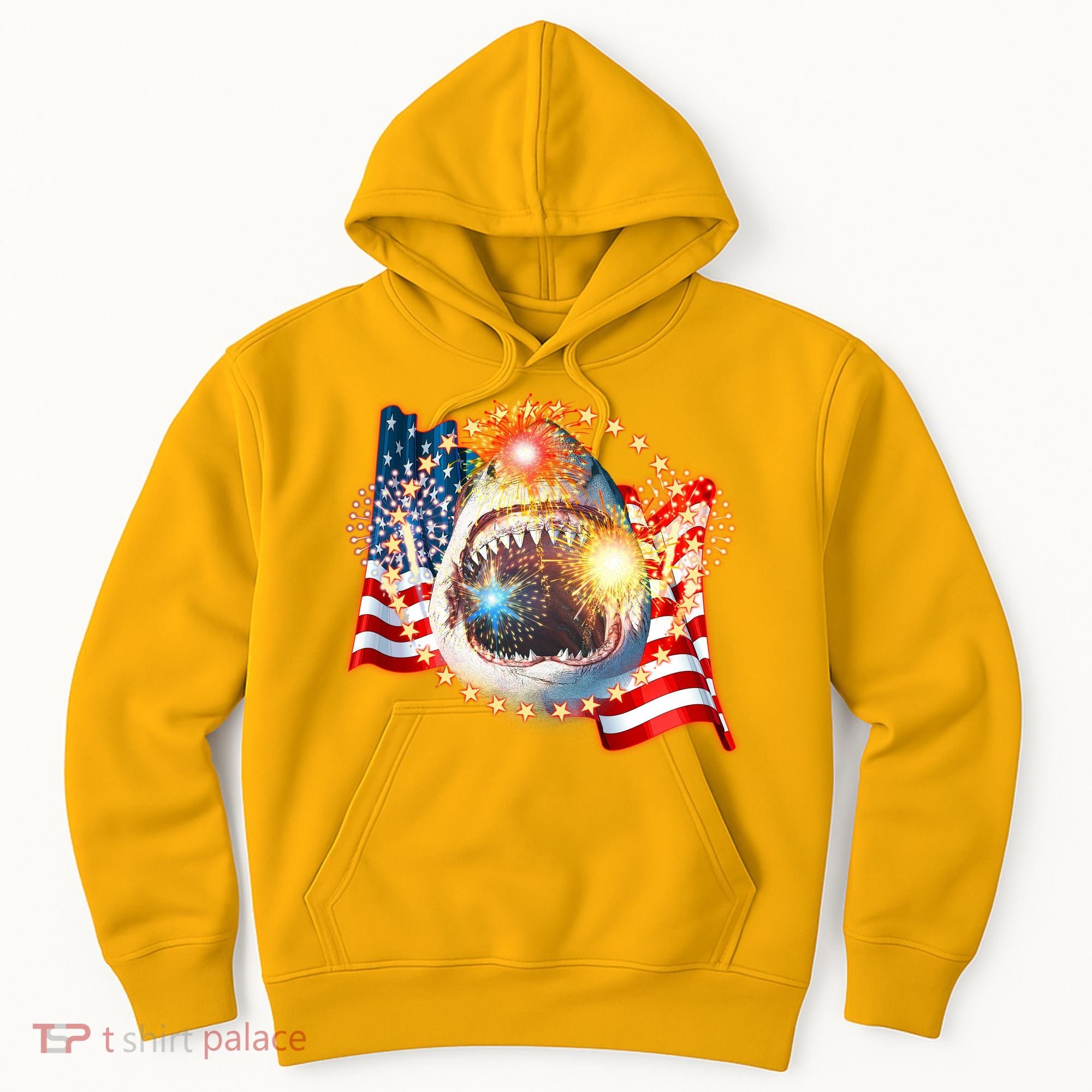Fourth 4th Of July Fireworks Shark Hoodie