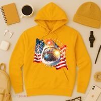 Fourth 4th Of July Fireworks Shark Hoodie thumb 3