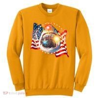 Fourth 4th Of July Fireworks Shark Sweatshirt thumb 0