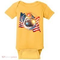 Fourth 4th Of July Fireworks Shark Baby Bodysuit thumb 0
