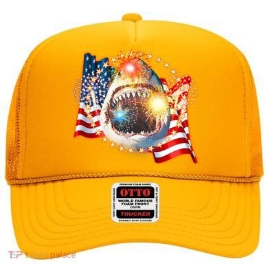 Fourth 4th Of July Fireworks Shark Hat
