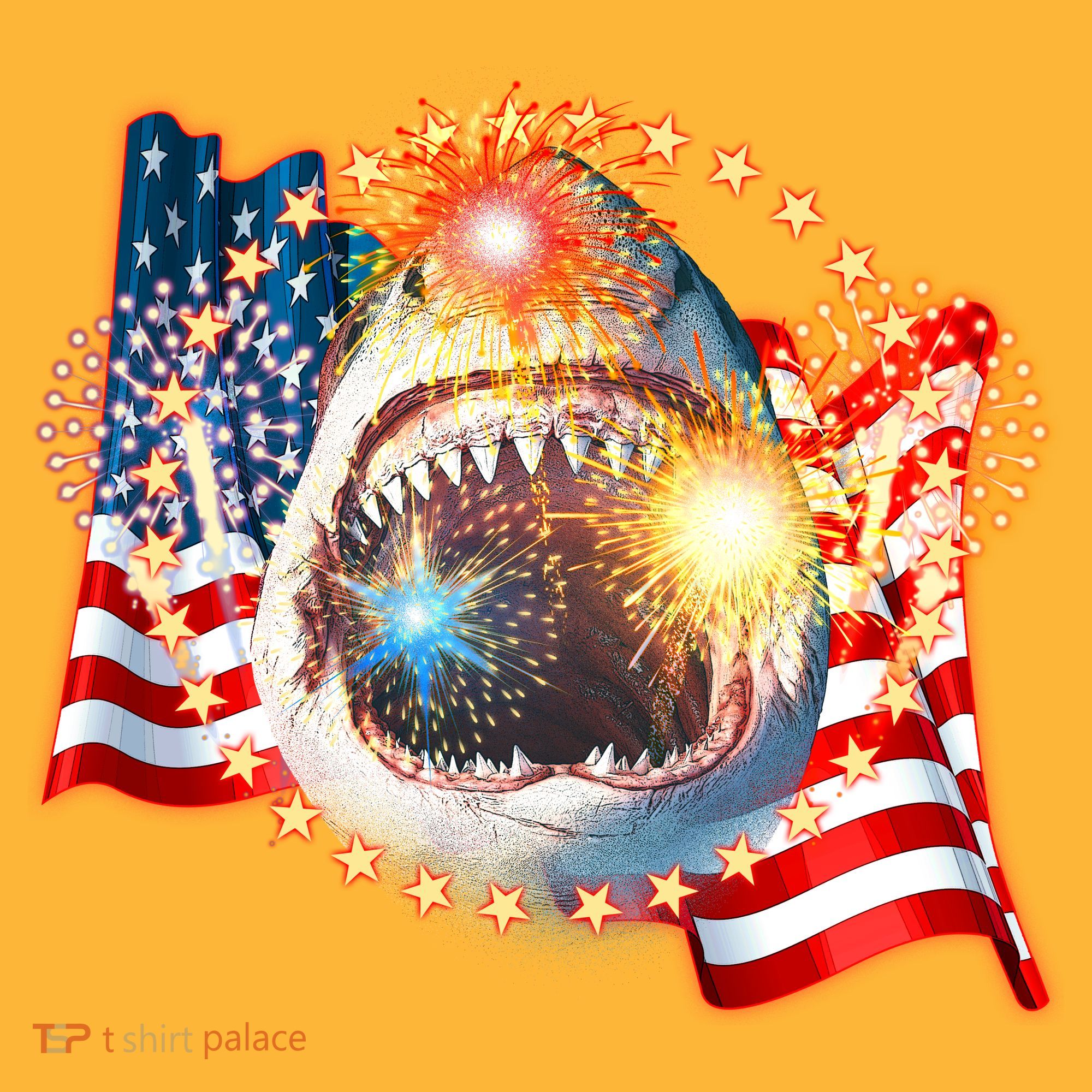 Fourth 4th Of July Fireworks Shark Hat
