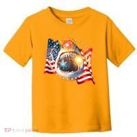 Fourth 4th Of July Fireworks Shark Toddler T-Shirt thumb 0