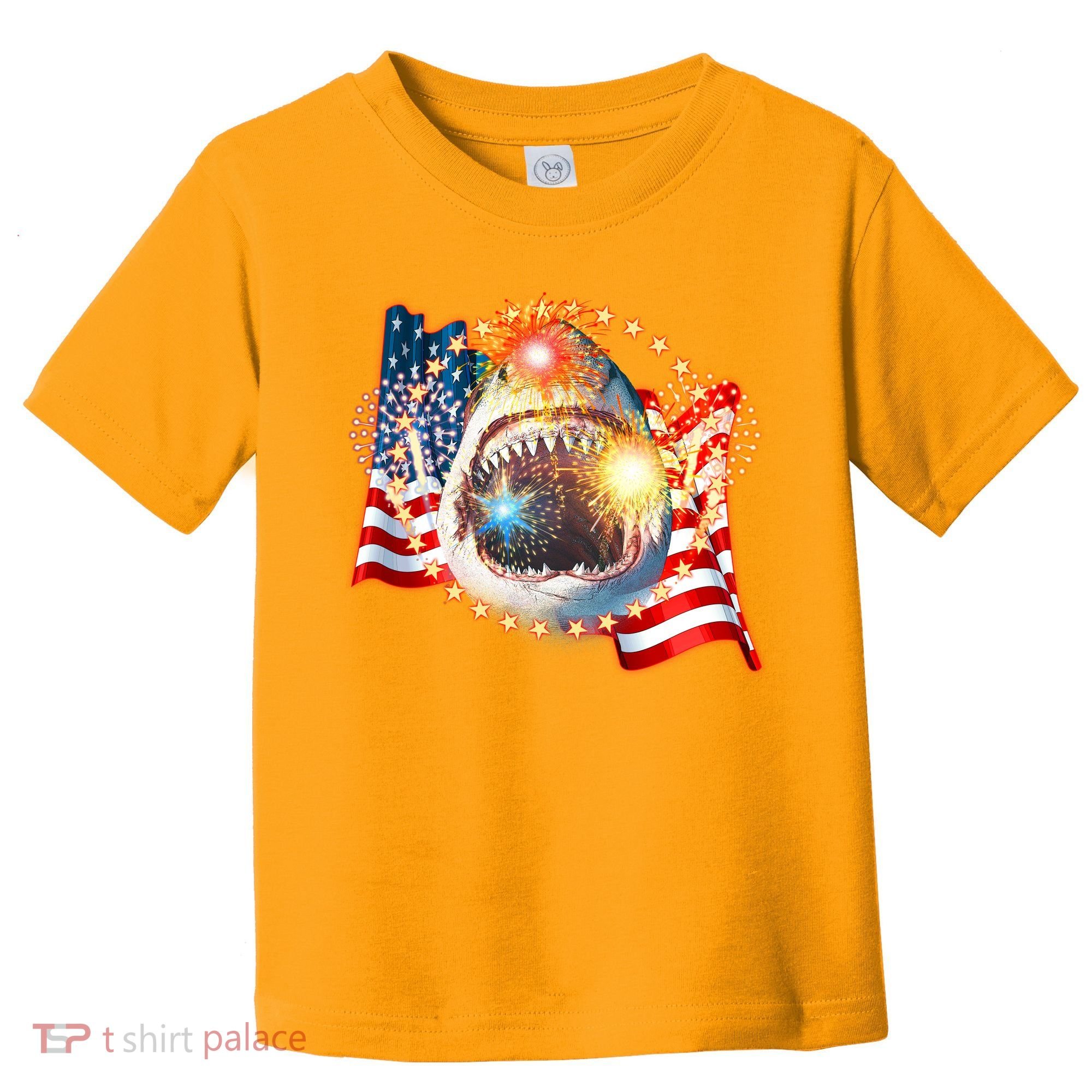 Fourth 4th Of July Fireworks Shark Toddler T-Shirt