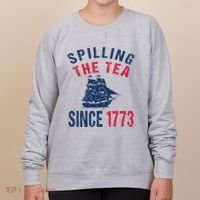 Fun 4th Of July Spilling The Tea Since 1773 History Teacher Women's Sweatshirt thumb 0