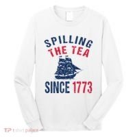 Fun 4th Of July Spilling The Tea Since 1773 History Teacher Long Sleeve Shirt thumb 0