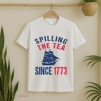 Fun 4th Of July Spilling The Tea Since 1773 History Teacher T-Shirt thumb 2